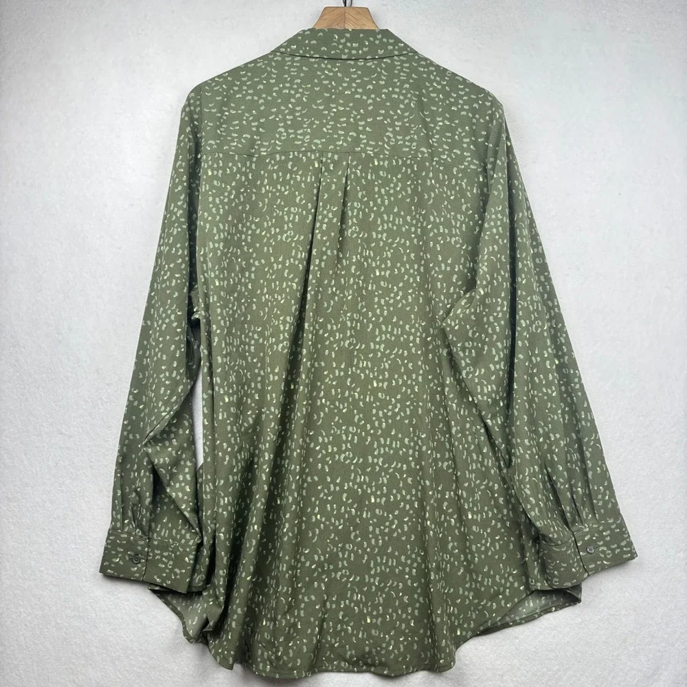 EVRI Utility Shirt Womens 3X Button Front Chest Pockets